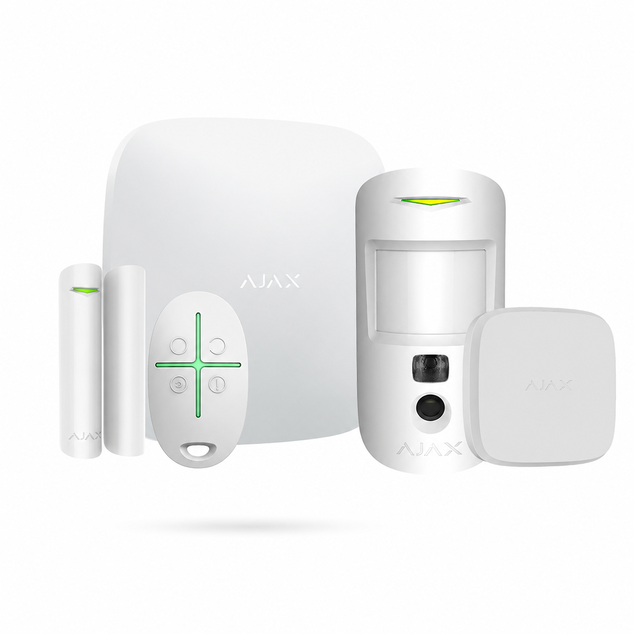Kit Ajax HUB2 (4G) Contra Intrusión e Incendio - 1 Magnético + 1 Mando + PirCam HDR + Fireprotect