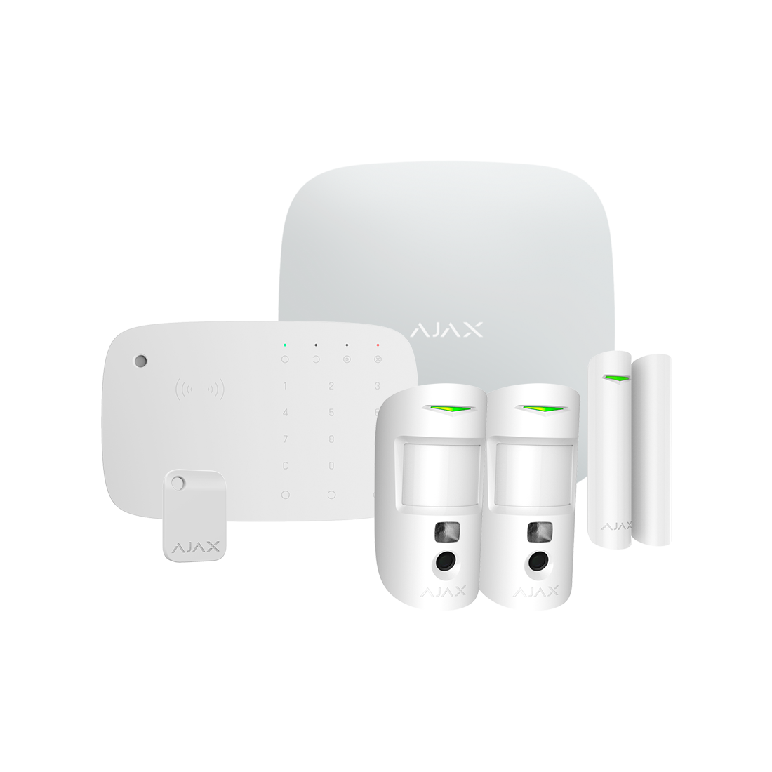 Kit AJAX DIGI 2 - HUB2PLUS-W - Wifi + 2 fotodetectores + teclado con sirena + 1 Magnético + 2 Tags RFID
